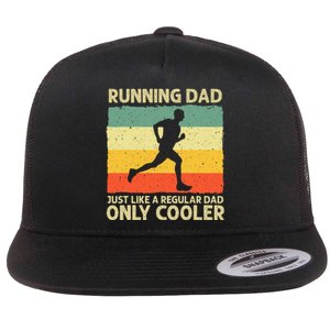 Running For Dad Marathon Runner Coach Marathoner Flat Bill Trucker Hat