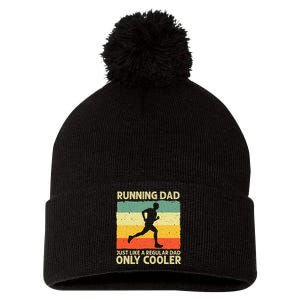 Running For Dad Marathon Runner Coach Marathoner Pom Pom 12in Knit Beanie