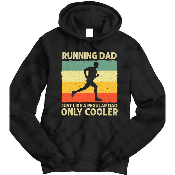 Running For Dad Marathon Runner Coach Marathoner Tie Dye Hoodie