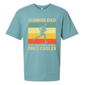 Running For Dad Marathon Runner Coach Marathoner Sueded Cloud Jersey T-Shirt