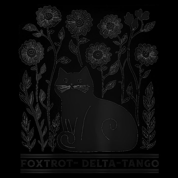 Retro Foxtrots Deltas Tangos Flower Art Cat In Flowers V-Neck 16oz Travel Tumbler