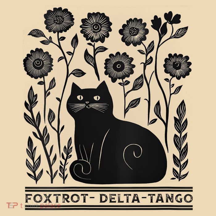 Retro Foxtrots Deltas Tangos Flower Art Cat In Flowers V-Neck Zip Tote Bag