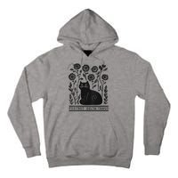 Retro Foxtrots Deltas Tangos Flower Art Cat In Flowers V-Neck Tall Hoodie