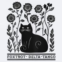 Retro Foxtrots Deltas Tangos Flower Art Cat In Flowers V-Neck Sueded Cloud Jersey T-Shirt