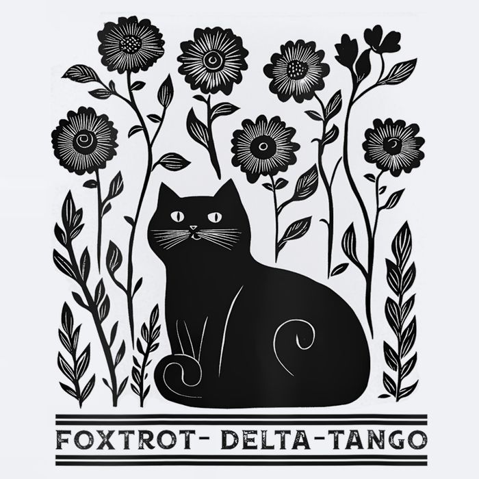 Retro Foxtrots Deltas Tangos Flower Art Cat In Flowers V-Neck Sueded Cloud Jersey T-Shirt