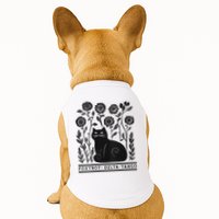 Retro Foxtrots Deltas Tangos Flower Art Cat In Flowers V-Neck Doggie Tank