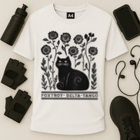 Retro Foxtrots Deltas Tangos Flower Art Cat In Flowers V-Neck Performance Shirt