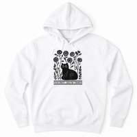 Retro Foxtrots Deltas Tangos Flower Art Cat In Flowers V-Neck Hoodie