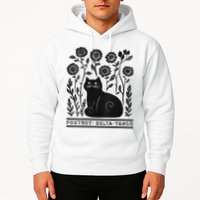 Retro Foxtrots Deltas Tangos Flower Art Cat In Flowers V-Neck Hoodie