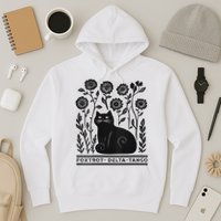 Retro Foxtrots Deltas Tangos Flower Art Cat In Flowers V-Neck Hoodie
