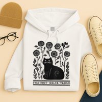 Retro Foxtrots Deltas Tangos Flower Art Cat In Flowers V-Neck Hoodie