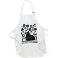Retro Foxtrots Deltas Tangos Flower Art Cat In Flowers V-Neck Apron