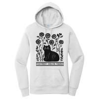 Retro Foxtrots Deltas Tangos Flower Art Cat In Flowers V-Neck Women's Pullover Hoodie