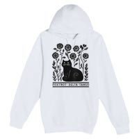 Retro Foxtrots Deltas Tangos Flower Art Cat In Flowers V-Neck Premium Pullover Hoodie