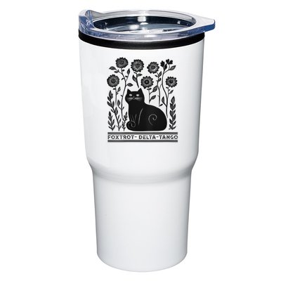 Retro Foxtrots Deltas Tangos Flower Art Cat In Flowers V-Neck Tumbler