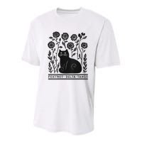 Retro Foxtrots Deltas Tangos Flower Art Cat In Flowers V-Neck Youth Performance Sprint T-Shirt