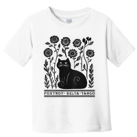 Retro Foxtrots Deltas Tangos Flower Art Cat In Flowers V-Neck Toddler T-Shirt