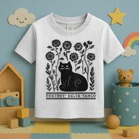 Retro Foxtrots Deltas Tangos Flower Art Cat In Flowers V-Neck Toddler T-Shirt