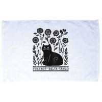 Retro Foxtrots Deltas Tangos Flower Art Cat In Flowers V-Neck Microfiber Hand Towel