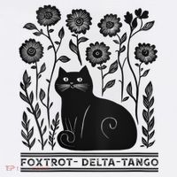 Retro Foxtrots Deltas Tangos Flower Art Cat In Flowers V-Neck Kids T-Shirt