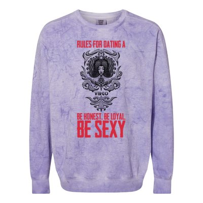 Rules For Dating A Virgo Great Gift Colorblast Crewneck Sweatshirt