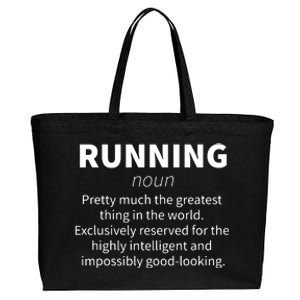 Running Funny Definition Funny 5k Marathon Runner Gift Cotton Canvas Jumbo Tote