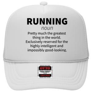 Running Funny Definition Funny 5k Marathon Runner Gift High Crown Mesh Back Trucker Hat