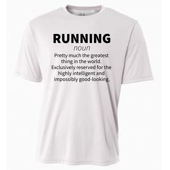 Running Funny Definition Funny 5k Marathon Runner Gift Cooling Performance Crew T-Shirt