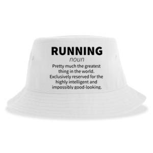 Running Funny Definition Funny 5k Marathon Runner Gift Sustainable Bucket Hat