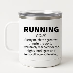 Running Funny Definition Funny 5k Marathon Runner Gift 12 oz Stainless Steel Tumbler Cup