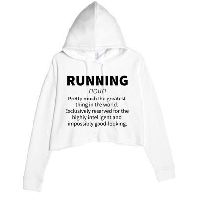 Running Funny Definition Funny 5k Marathon Runner Gift Crop Fleece Hoodie