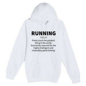 Running Funny Definition Funny 5k Marathon Runner Gift Premium Pullover Hoodie