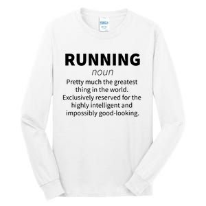 Running Funny Definition Funny 5k Marathon Runner Gift Tall Long Sleeve T-Shirt