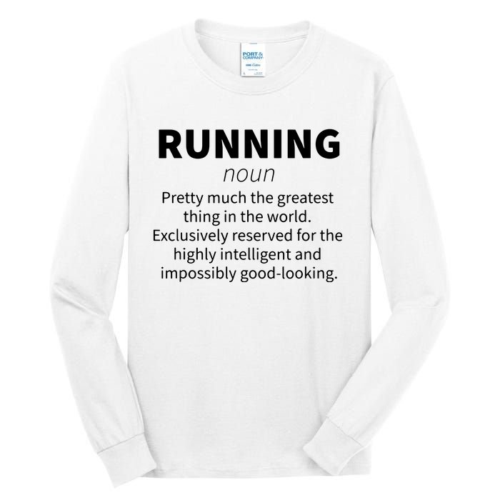 Running Funny Definition Funny 5k Marathon Runner Gift Tall Long Sleeve T-Shirt