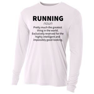 Running Funny Definition Funny 5k Marathon Runner Gift Cooling Performance Long Sleeve Crew