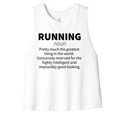 Running Funny Definition Funny 5k Marathon Runner Gift Women's Racerback Cropped Tank