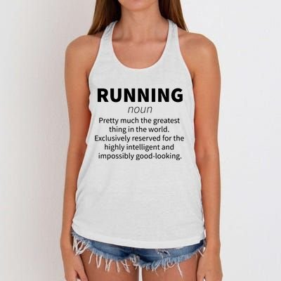 Running Funny Definition Funny 5k Marathon Runner Gift Women's Knotted Racerback Tank