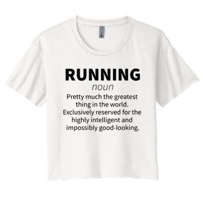 Running Funny Definition Funny 5k Marathon Runner Gift Women's Crop Top Tee