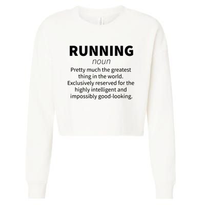 Running Funny Definition Funny 5k Marathon Runner Gift Cropped Pullover Crew