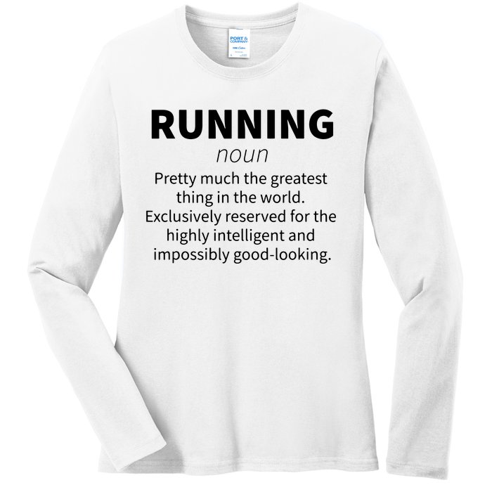 Running Funny Definition Funny 5k Marathon Runner Gift Ladies Long Sleeve Shirt