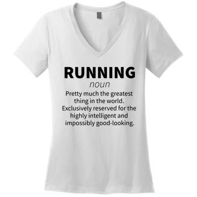 Running Funny Definition Funny 5k Marathon Runner Gift Women's V-Neck T-Shirt