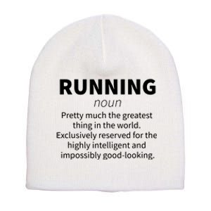 Running Funny Definition Funny 5k Marathon Runner Gift Short Acrylic Beanie