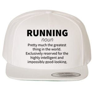 Running Funny Definition Funny 5k Marathon Runner Gift Wool Snapback Cap