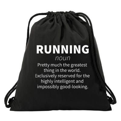 Running Funny Definition Funny 5k Marathon Runner Gift Drawstring Bag