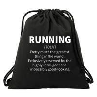 Running Funny Definition Funny 5k Marathon Runner Gift Drawstring Bag