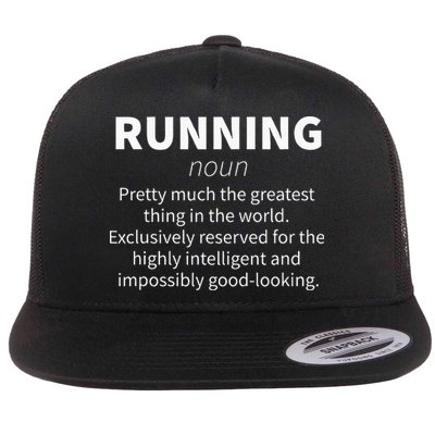 Running Funny Definition Funny 5k Marathon Runner Gift Flatbill Hat