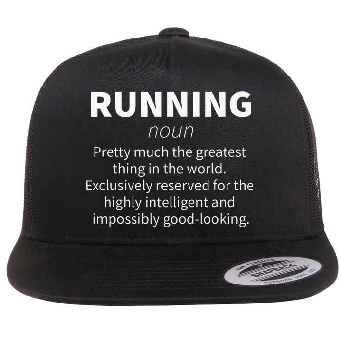 Running Funny Definition Funny 5k Marathon Runner Gift Flat Bill Trucker Hat