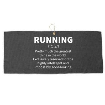 Running Funny Definition Funny 5k Marathon Runner Gift Large Microfiber Waffle Golf Towel