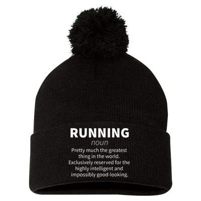 Running Funny Definition Funny 5k Marathon Runner Gift Pom Pom 12in Knit Beanie