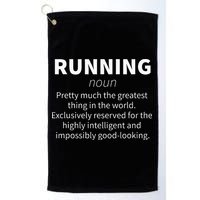 Running Funny Definition Funny 5k Marathon Runner Gift Golf Towel